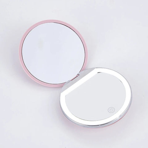 Portable Mini Makeup Mirror with LED Light