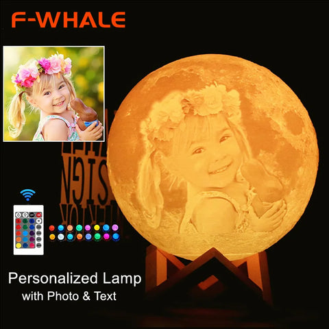 Custom 3D Moon Lamp Night Light with Photo/Text