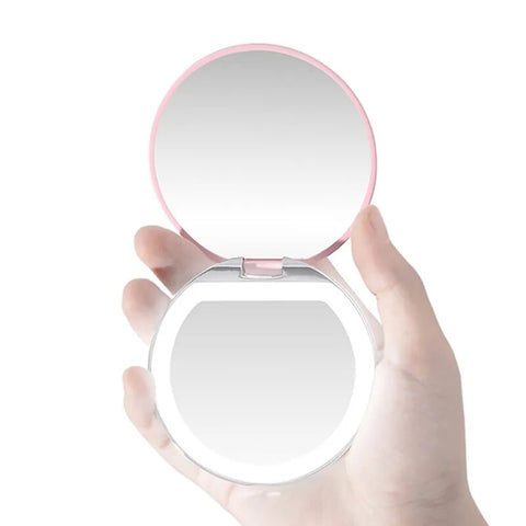 Portable Mini Makeup Mirror with LED Light
