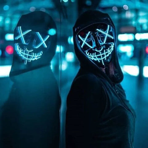 LED Halloween Purge Mask - Glows in the Dark