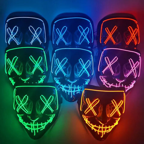 LED Halloween Purge Mask - Glows in the Dark