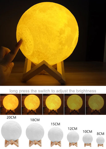 Custom 3D Moon Lamp Night Light with Photo/Text