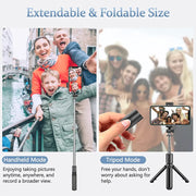 Selfie Stick Tripod with Bluetooth Remote by T-WOLF