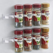 Wall-Mounted Spice Bottle Organizer with Clips