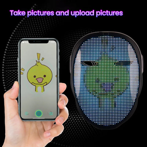 LED Neon Party Mask with Bluetooth connectivity