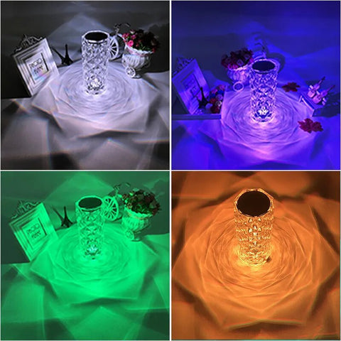 LED Crystal Rose Table Lamp with Touch Control