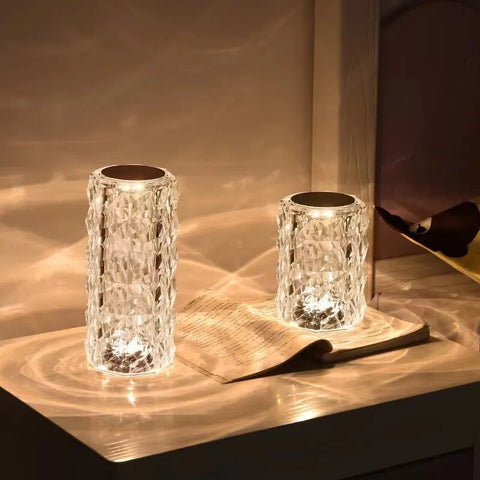 LED Crystal Rose Table Lamp with Touch Control