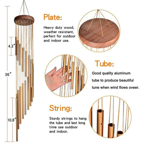 12 Tubes Windchime Large Bells for Home Decor