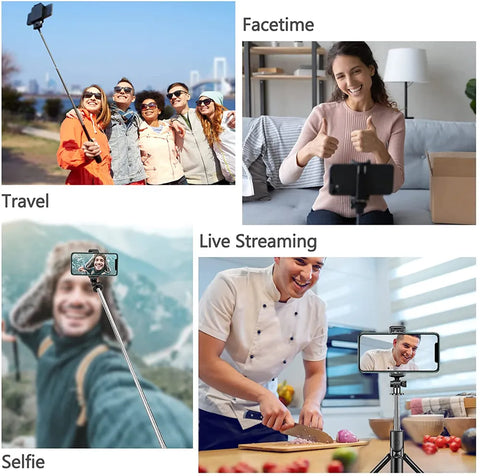 Selfie Stick Tripod with Bluetooth Remote by T-WOLF
